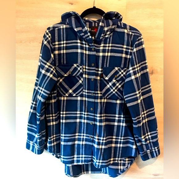 Body10Der❤️ Fleece Plaid Hoodie Button Down Womens Shirt - Picture 1 of 7